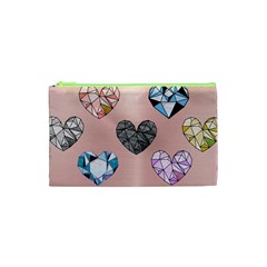 Gem Hearts And Rose Gold Cosmetic Bag (xs) by NouveauDesign