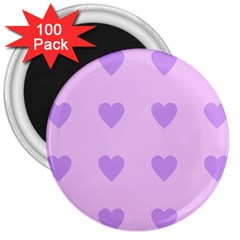 Violet Heart 3  Magnets (100 Pack)