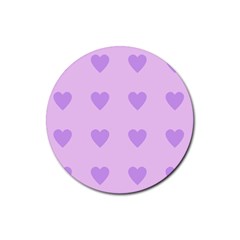 Violet Heart Rubber Coaster (round) 