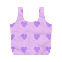 Violet Heart Full Print Recycle Bags (m)  by snowwhitegirl