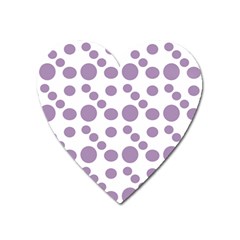 Violet Dots Heart Magnet