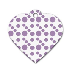 Violet Dots Dog Tag Heart (one Side)