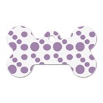 Violet Dots Dog Tag Bone (One Side) Front