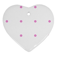 Pink Dots Heart Ornament (two Sides) by snowwhitegirl