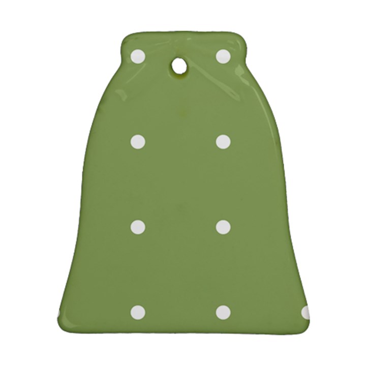 Olive Dots Bell Ornament (Two Sides)
