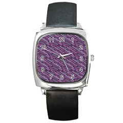 Silly Stripes Square Metal Watch