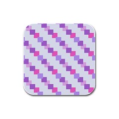 Geometric Squares Rubber Square Coaster (4 Pack) 