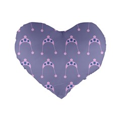 Pink Hat Standard 16  Premium Flano Heart Shape Cushions