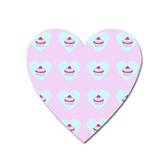 Pink Cupcake Heart Magnet