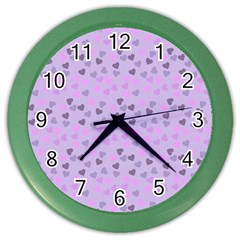 Heart Drops Violet Color Wall Clock by snowwhitegirl