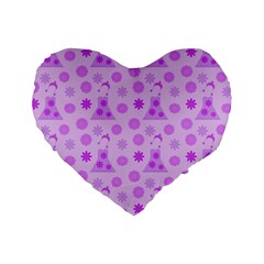 Purple Dress Standard 16  Premium Heart Shape Cushions by snowwhitegirl