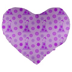 Purple Dress Large 19  Premium Flano Heart Shape Cushions by snowwhitegirl