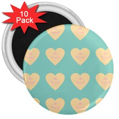 Teal Cupcakes 3  Magnets (10 Pack) 