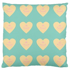 Teal Cupcakes Large Flano Cushion Case (two Sides)