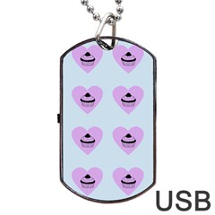 Blue Cupcake Dog Tag Usb Flash (one Side)