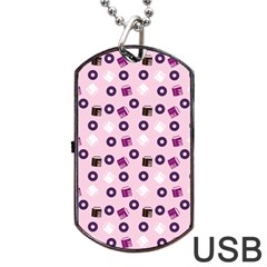 Pink Donuts Dog Tag Usb Flash (two Sides)