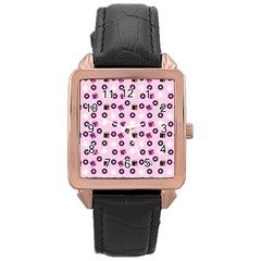 Pink Donuts Rose Gold Leather Watch 