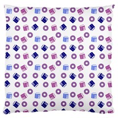 Milk And Donuts Large Flano Cushion Case (two Sides)