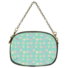 Teal Donuts And Milk Chain Purses (one Side) 