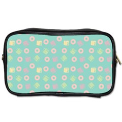 Teal Donuts And Milk Toiletries Bags