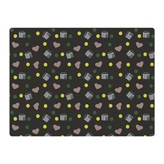 Dark Grey Milk Hearts Double Sided Flano Blanket (mini)  by snowwhitegirl