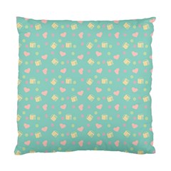 Teal Milk Hearts Standard Cushion Case (two Sides)