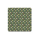 Green Milk Hearts Square Magnet Front