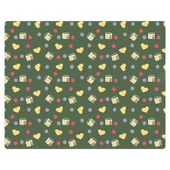 Green Milk Hearts Double Sided Flano Blanket (medium)  by snowwhitegirl