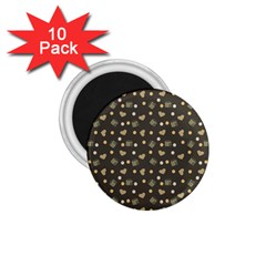 Charcoal Grey  Milk Hearts 1.75  Magnets (10 pack) 