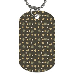 Charcoal Grey  Milk Hearts Dog Tag (One Side)