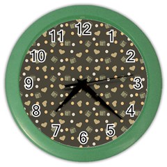 Charcoal Grey  Milk Hearts Color Wall Clock