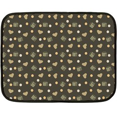 Charcoal Grey  Milk Hearts Double Sided Fleece Blanket (Mini) 