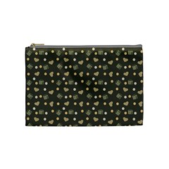 Charcoal Grey  Milk Hearts Cosmetic Bag (Medium)