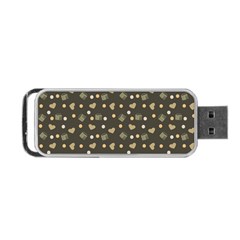 Charcoal Grey  Milk Hearts Portable USB Flash (Two Sides)