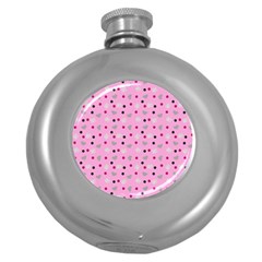 Pink Milk Hearts Round Hip Flask (5 Oz)