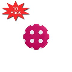 Pink Dot 1  Mini Magnet (10 Pack) 