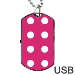 Pink Dot Dog Tag Usb Flash (one Side)