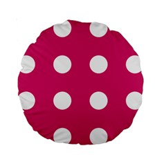 Pink Dot Standard 15  Premium Round Cushions by snowwhitegirl