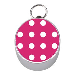 Pink Dot Mini Silver Compasses