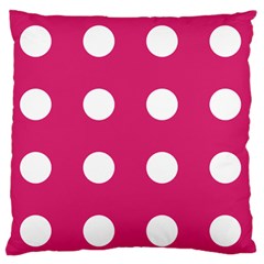 Pink Dot Large Flano Cushion Case (one Side)