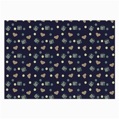 Blue Milk Hearts Large Glasses Cloth (2-side)