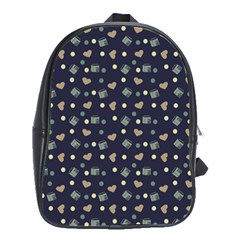 Blue Milk Hearts School Bag (large)