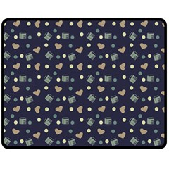 Blue Milk Hearts Fleece Blanket (medium) 