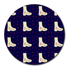 Navy Boots Round Mousepads