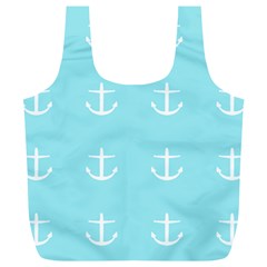 Aqua Anchor Full Print Recycle Bags (l)  by snowwhitegirl