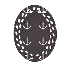 Grey Anchors Oval Filigree Ornament (two Sides) by snowwhitegirl