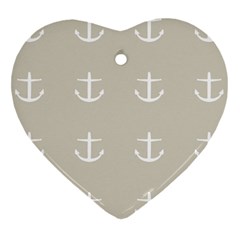 Lt Grey Anchors Ornament (heart)