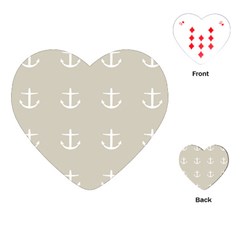 Lt Grey Anchors Playing Cards (heart)  by snowwhitegirl