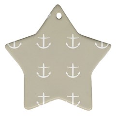 Lt Grey Anchors Star Ornament (two Sides)