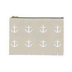 Lt Grey Anchors Cosmetic Bag (large)